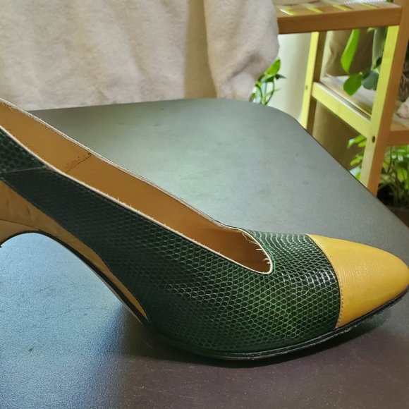 UGO ROSSETTI Italian Sling Back 2 Tone 3 1/4" Heel Dress Pump Shoe SIZE 5 - Picture 2 of 6